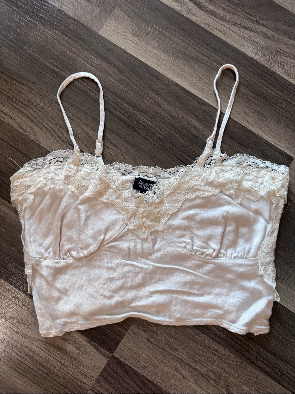 Beverly and Beck Lace Trim Ivory Camisole